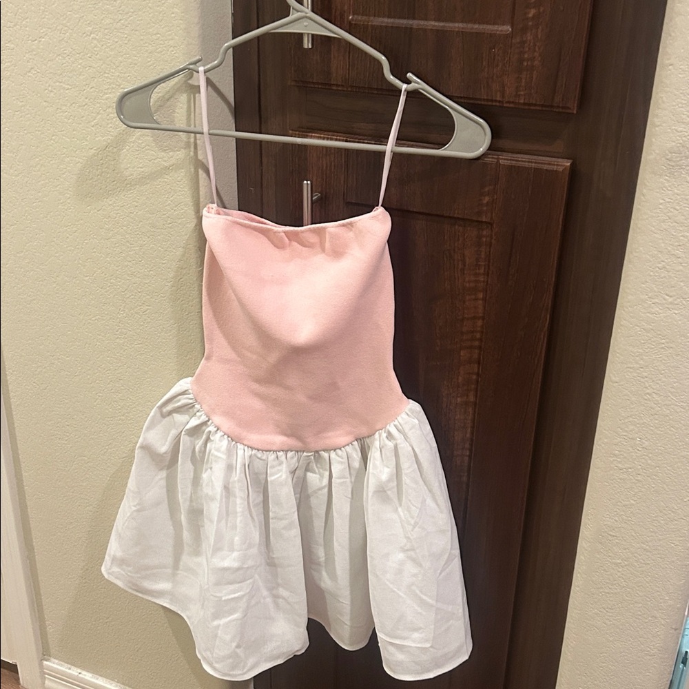 Meshki Pink and White Dress